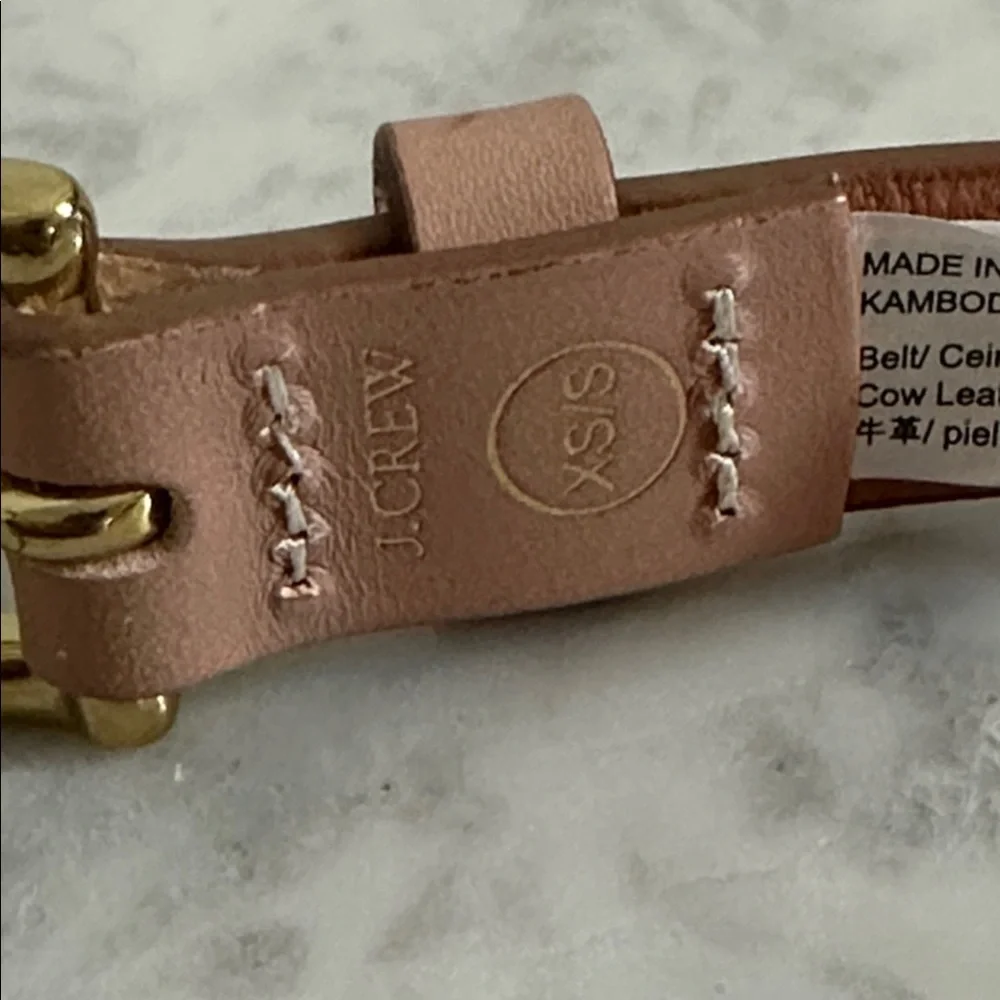 J.Crew Perforated Italian leather belt In‎ Blush Size XS Small - Picture 4 of 6